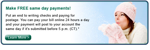 Pay your credit card bill online. Make easy same-day payments!