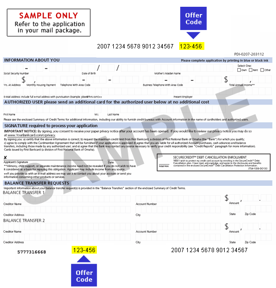 Sample Offer Code