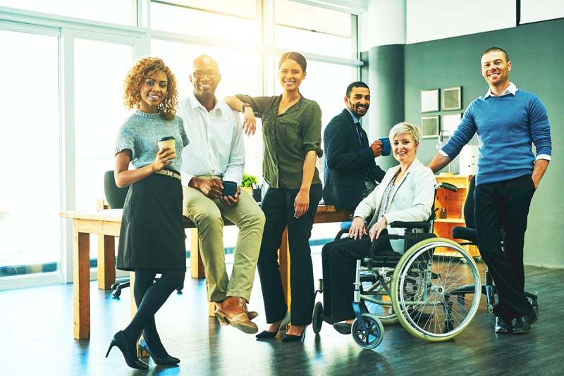 A group of diverse workers
