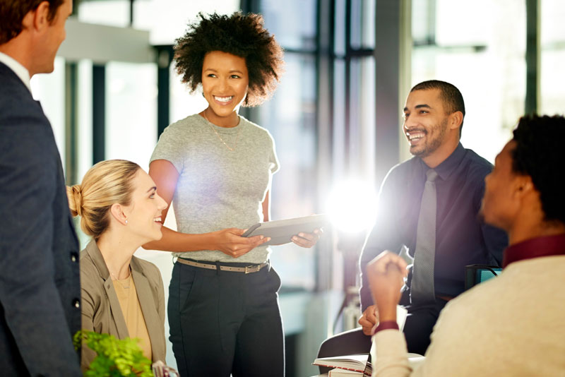 A young group of diverse workers