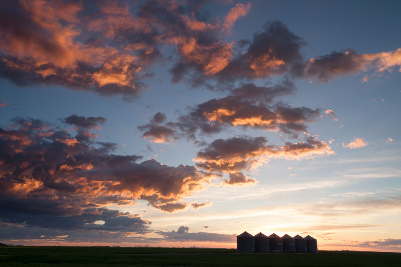 A rural fields with clouds